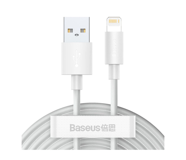 Baseus 2x kabel USB - Lightning szybkie ładowanie 1,5 m biały - 1502035 - zdjęcie